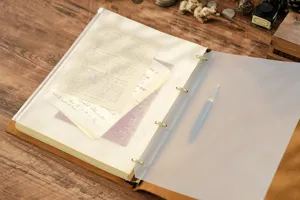 Quaderno con raccoglitore ad anelli in vera pelle vintage A4 diario con inserti in carta.