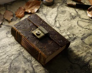 Vintage geprägtes echtes Lederjournal mit Zahlenschloss handgemachtes Notizbuch Geschenk.