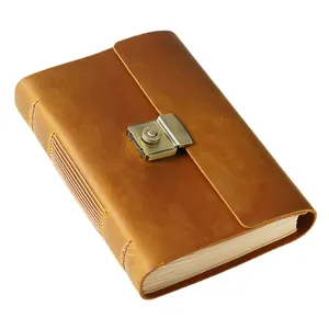 Taccuino diario in vera pelle vintage con serratura a combinazione per scrittura regalo.