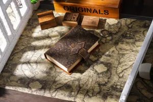 Vintage embossed leather notebook detail, retro cowhide journal cover texture closeup view.