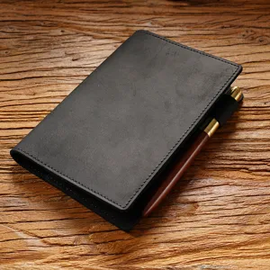 Echtes Leder Notizbuch Hülle A5 A6 Planer Schutzhülle Vintage schwarzes Tagebuch Etui