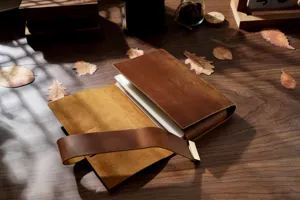 Vintage handmade leather A5 journal notebook with lock for sketching and writing diary