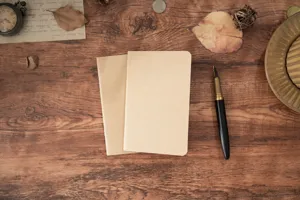 Recharge de carnet de voyage TN, couverture en papier kraft, pages intérieures, style vintage.