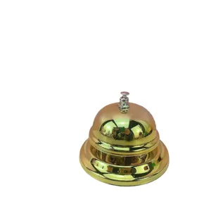 Campana de servicio de escritorio dorada para el aula, restaurantes y juegos de mesa.