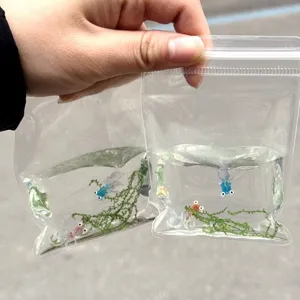 Transparent Goldfish Squishy Toy Slow Rebound Water Bag Decompression Artifact Stress Relief Fidget Toy Gift