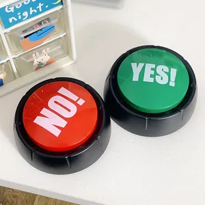 Zumbador de Sonido Interactivo Juego Interactivo Botón de Respuesta Juguete Alivio del Estrés NO YES SORRY MAYBE Caja de Voz Juguete para Fiesta