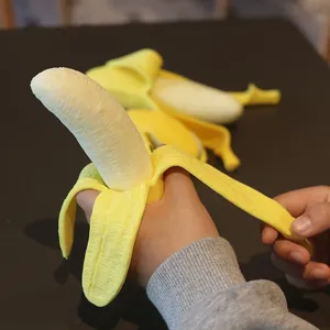 Cute peelable banana slow rebound decompression toy, soft squeeze stress relief novelty item.