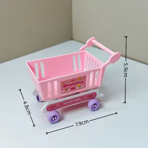 Children Mini Simulation Shopping Cart Toy Pretend Play Supermarket Trolley ABS Plastic Kids Educational Gift