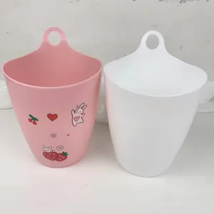 Cestino portaoggetti appendibile pattumiera da parete plastica organizer 2 pz