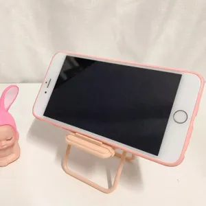 Foldable mini chair phone holder desktop stand cute macaron pink cell phone bracket