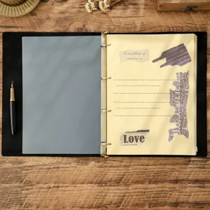 Quaderno con raccoglitore ad anelli in pelle vintage A4, diario ricaricabile in pelle.