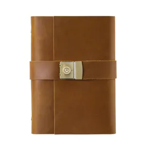 Diario de cuero vintage con cerradura de combinación cuaderno retro hecho a mano para bocetos