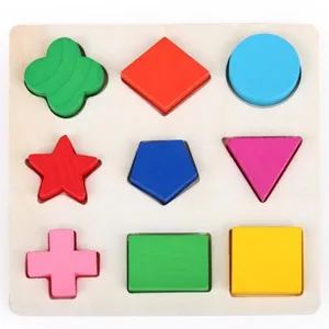 Hölzernes Geometrisches Form Passendes Puzzlestein Frühpädagogik Lernspielzeug