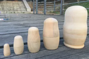 Muñecas rusas de madera en blanco de 5 capas sin pintar bricolaje manualidades pintura a mano