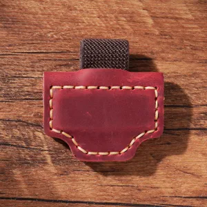 Genuine leather magnetic pen holder vintage bookmark clip notebook elastic loop pen loop insert
