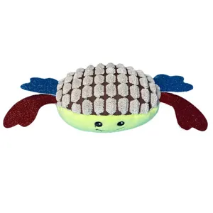 Simpatico gioco per cani in peluche granchio con glitter, resistente gioco da masticare.