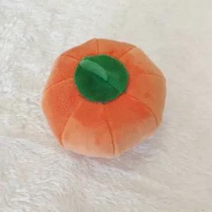 Cute Pumpkin Shape Dog Plush Toy Squeaky Chew Teething Toy Crystal Super Soft Interactive Pet Toy For Puppy Dogs