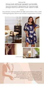 Diseño de estilo de vida con mujer de talla grande en camisón de seda floral.