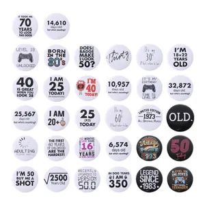 Insigne de Broche en Fer-blanc Math d'Anniversaire Drôle Broche Ronde en Alliage Rétro Slogan Badge Pour Vêtements Sac à Dos Décoration Accessoires