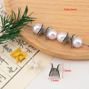 Eleganti copriperle in lega ondulata per accessori per la creazione di gioielli DIY