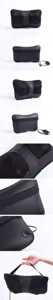 Close-up details of the electric neck massage pillow, mesh fabric and control switch.