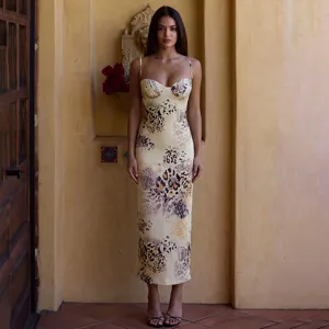 Detailed view of the trendy leopard print cami dress showcasing its unique pattern details.