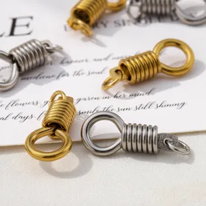 Conectores de anillo de resorte en espiral de acero inoxidable 304 para joyería artesanal
