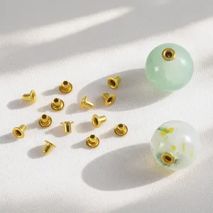 Ollaos mini de latón de 2.8mm y remaches tubulares para calzado de muñecas DIY