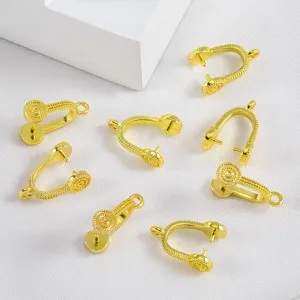 Strukturierte goldene Kupfer-Klemmschließen für DIY-Schmuckanhänger und Ketten