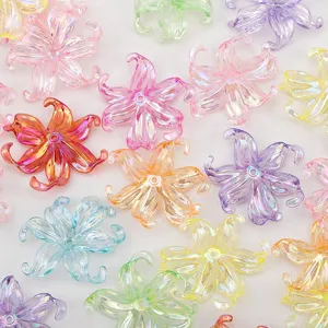 Pétalos de lirio iridiscentes AB coloridos para joyería DIY y accesorios para el pelo
