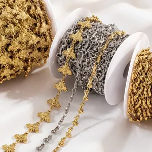 Professional stainless steel bee and cat paw shape chain links for DIY jewelry making crafts