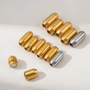 Premium stainless steel elliptical magnetic clasps for DIY leather cord jewelry making