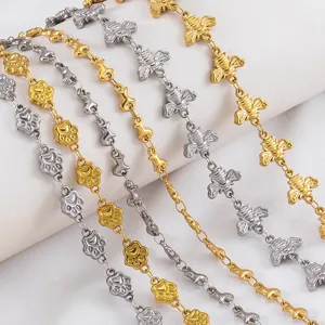 Stainless steel bee and cat paw chains for DIY jewelry making in gold and silver