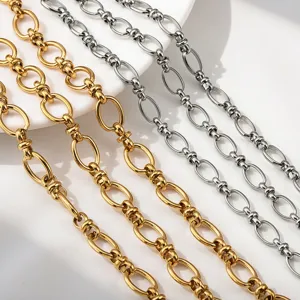 Minimalistische Edelstahl-Gliederketten in 18K Gold und Silber für DIY-Halsketten