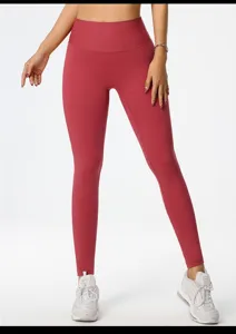 Pantaloni da yoga a vita alta senza cuciture effetto push-up, leggings fitness elasticizzati.