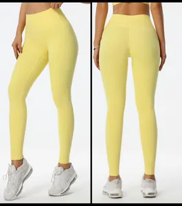 Pantaloni da yoga senza cuciture a vita alta push-up leggings sportivi fitness dettaglio vista