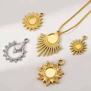 Eleganti ciondoli a forma di sole in acciaio inossidabile oro e argento per DIY