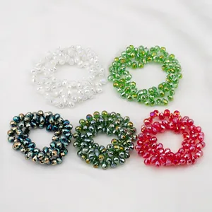 Multicolor faceted AB glass beads set for DIY jewelry making including five vibrant colors