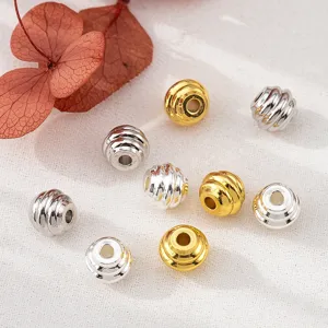 Perles d'espacement en cuivre plaqué or 18K pour la création de bijoux et bracelets
