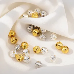 Perles d'espacement filetées en cuivre plaqué or 18K pour la création de bijoux DIY
