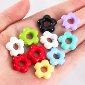 Cuentas de acrílico con forma de flor de ciruelo para la creación de joyas DIY