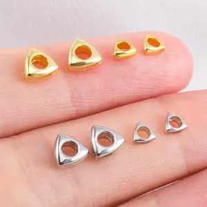 Geometric 18K gold plated copper triangle spacer beads for DIY jewelry bracelet making