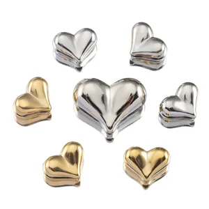 Heart Shaped Plastic Loose Beads Electroplated Spacer Beads For DIY Jewelry Making Necklace Phone Chain Handicraft Accessories