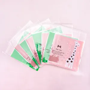 Cartoon Bear Giraffe Self Adhesive Plastic Bags For Cookies Candy Bakery Gift Jewelry Packaging Storage Cute Gift Bags