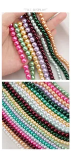 Colorful glass pearl beads for DIY handmade jewelry crafting