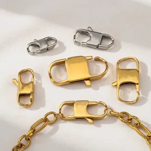 Selection of 304 stainless steel lobster clasps in gold and silver for jewelry projects