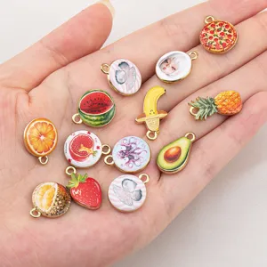 Variété de pendentifs en alliage d'illustration de fruits pour bijoux DIY créatifs