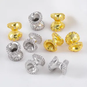 Micro-pave zirconia tussenkralen voor doe-het-zelf sieraden maken in goud en zilver