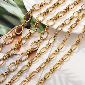 Hochwertige 18K vergoldete Edelstahl-Gliederkette für DIY-Schmuckherstellung.