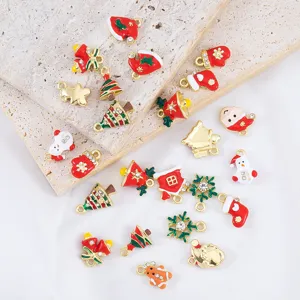 Colorful assorted Christmas alloy charms for DIY jewelry making pendants and crafts